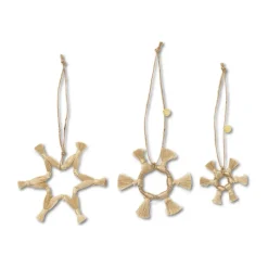 Sale Ferm Living Set de 3 adornos para árbol de navidad Jute Stars, Natural Beige
