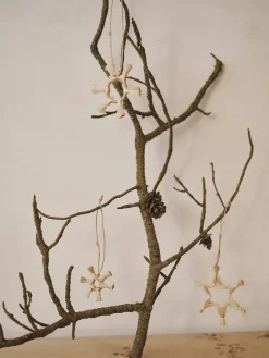 Sale Ferm Living Set de 3 adornos para árbol de navidad Jute Stars, Natural Beige