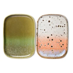 Discount HKliving Set de 2 bandejas pequeñas 70's, Asteroids / Grass Multi