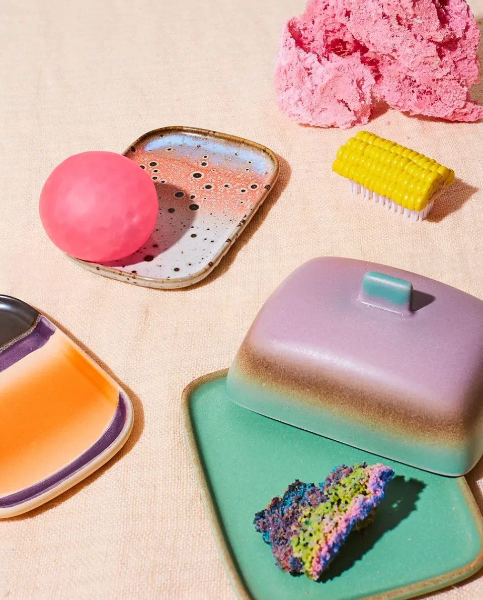 Discount HKliving Set de 2 bandejas pequeñas 70's, Asteroids / Grass Multi