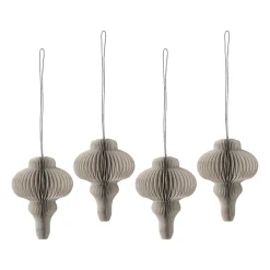 Scandi Living Set de 4 bolas de Navidad Spira, Beige