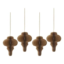 Online Scandi Living Set de 4 bolas de Navidad Spira, Crudo Beige
