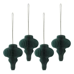 Online Scandi Living Set de 4 bolas de Navidad Spira, musgo Verde