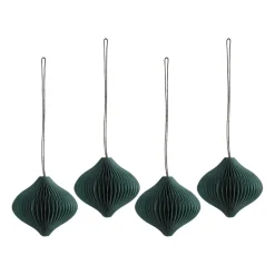 Sale Scandi Living Set de 4 bolas de Navidad Onion, musgo Verde