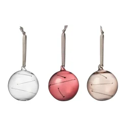 Online Iittala Set de 3 bolas de vidrio Solboll Ø8 cm, Transparente-brezo-lino Multi