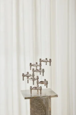Clearance STOFF Set de 3 candelabros Nagel BMF, cromo Plateado