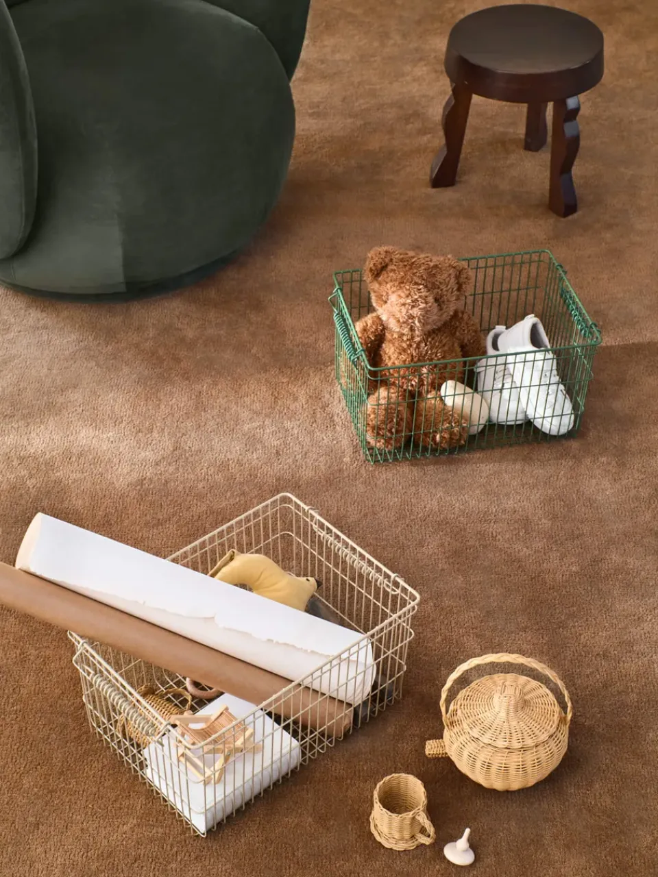Ferm Living Set de 2 cestas Cala apilables, Cashmere Beige