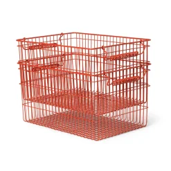 Sale Ferm Living Set de 2 cestas Cala apilables, Poppy red Rojo