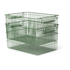 Sale Ferm Living Set de 2 cestas Cala apilables, Verdant green Verde