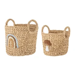 Sale Bloomingville Set de 2 cestas con asa Agnes, Arcoíris-seta BeigeMarrón