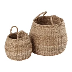 New Dixie Set de 2 cestas con asa Esther, Natural Beige
