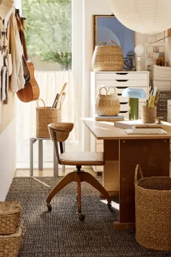 Sale Dixie Set de 2 cestas con asa Esther cylinder, Natural Beige