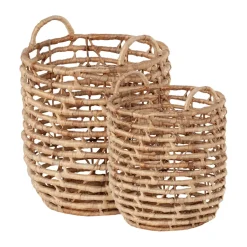 Discount Dixie Set de 2 cestas de almacenamiento Lily U-shape open twist, Natural Beige