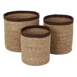 Clearance Dixie Set de 3 cestas Emil large, Natural-marrón BeigeMarrón