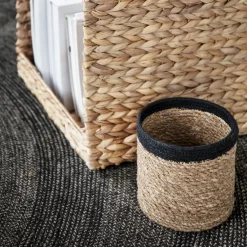 Online Dixie Set de 3 cestas Emil small, natural- Negro
