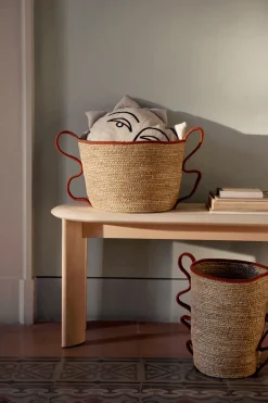 Sale Ferm Living Set de 2 cestas Verso, Brick BeigeRojo