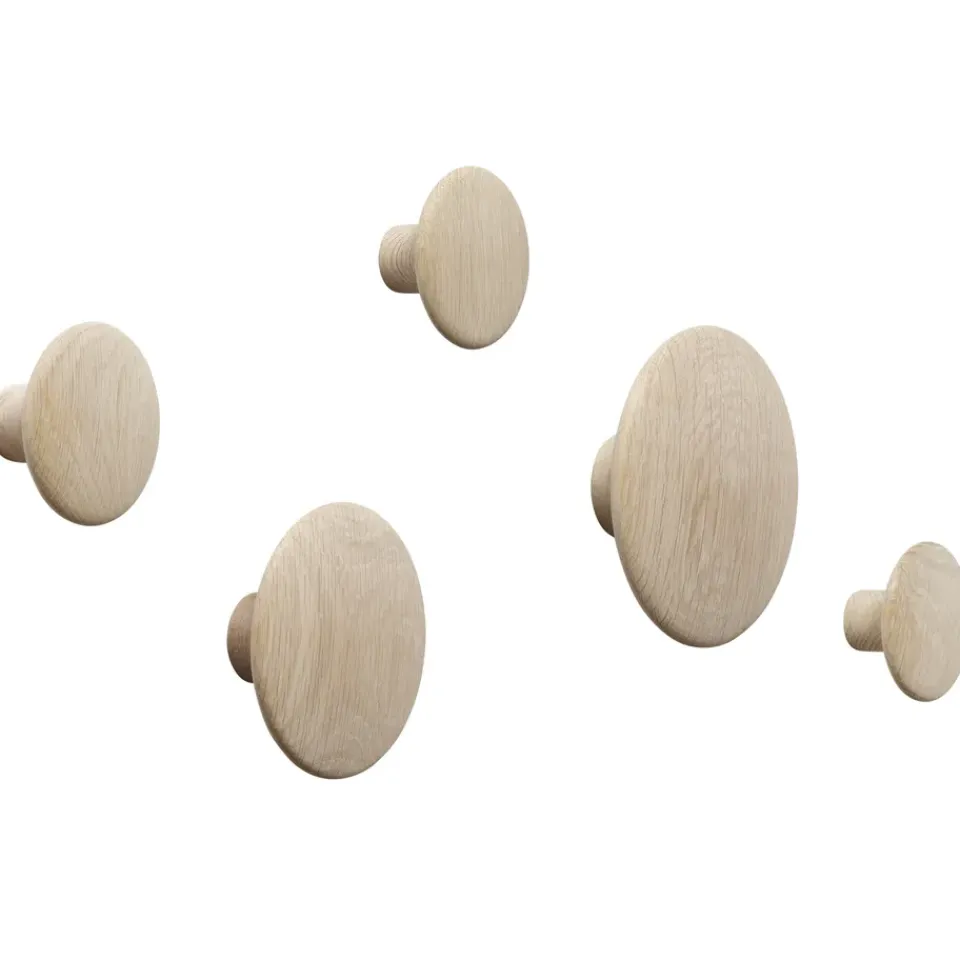 Discount Muuto Set de 5 colgadores de pared The Dots, roble Marrón