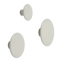 New Muuto Set de 5 colgadores The dots, Off White Blanco