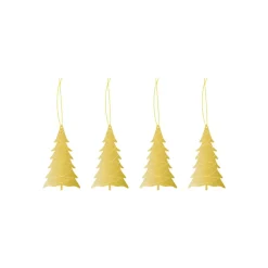 Best Cooee Design Set de 4 colgantes de navidad Cooee latón, Tree Color dorado