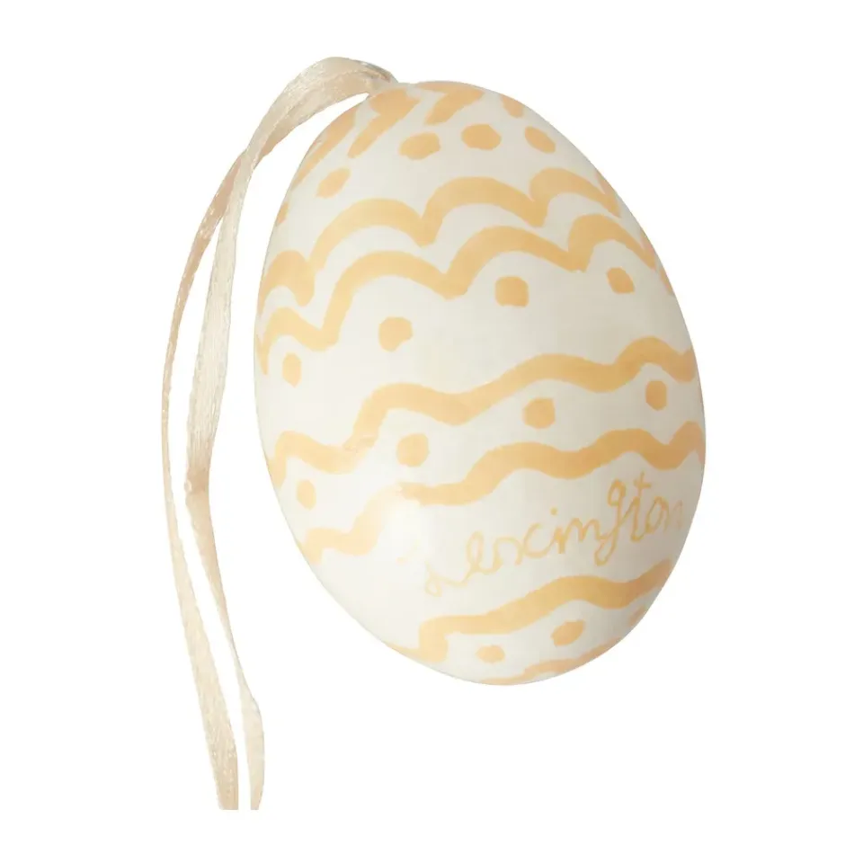 Discount Lexington Set de 2 colgantes de Pascua Easter Eggs in Papier Maché, Green-yellow VerdeAmarillo