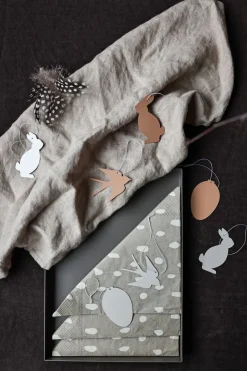 Hot Cooee Design Set de 4 colgantes de pascuaEaster Deco pájaro, Sand Gris