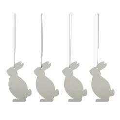 Hot Cooee Design Set de 4 colgantes de pascua Easter Deco liebre, Sand Gris
