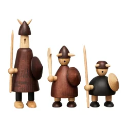 Sale Andersen Furniture Set de 3 figuras de madera The vikings of Denmark, Stained beech Marrón