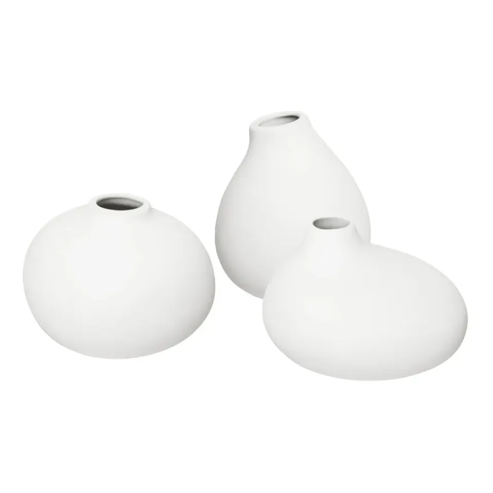 Best Blomus Set de 3 jarrones Nona, White Blanco