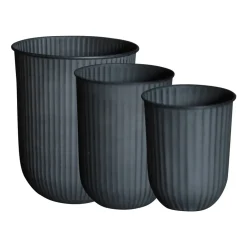 Outlet DBKD Set de 3 macetas Out stripe, Black Negro