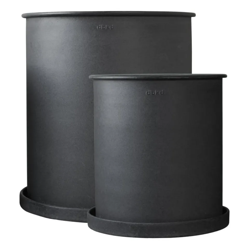 DBKD Set de 2 macetas Plant pot large, Black Negro
