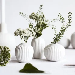 Discount Kähler Set de 3 Mini jarrones Hammershøi, Blanco