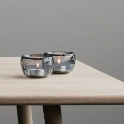Hot Stelton Set de 2 portavelas Ora, Smoke Gris