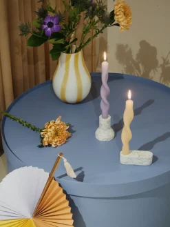Hot Broste Copenhagen Set de 2 velas en espiral Twist twisted candles 23 cm, Walnut Beige