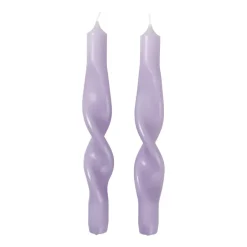 Clearance Broste Copenhagen Set de 2 velas en espiral Twist twisted candles 23 cm, Orchid light purple Púrpura