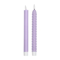 Best Design Letters Set de 2 velas LED , Lilac Púrpura