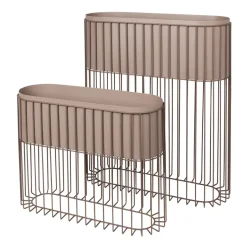Clearance Broste Copenhagen Set de jardineras Fenja, Simply taupe warm grey BeigeMarrón