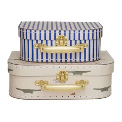 New OYOY Set de maletas Mini crocodile & stripes, Beige