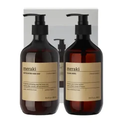 Hot Meraki Set de regalo jabón de manos y detergente líquido, Exfoliating Northern star, Blossom breeze Blanco