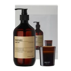 Discount Meraki Set de regalo jabón de manos y vela perfumada, Northern dawn + dark wood Blanco