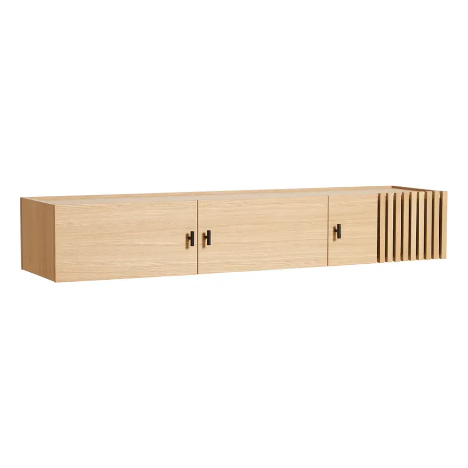 Best Woud Sideboard de pared Array, 150 cm, Roble pigmentado blanco BeigeNegro