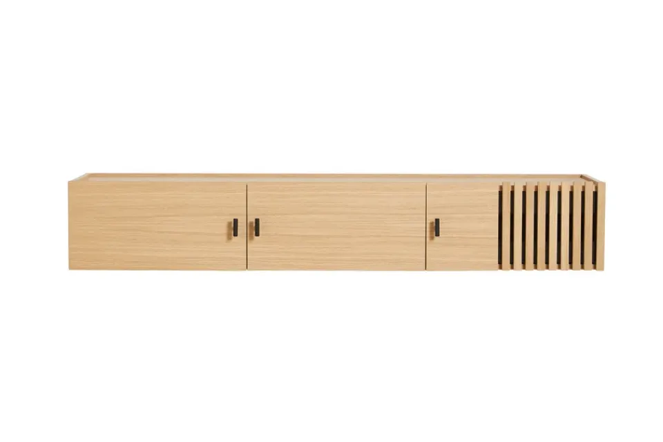 Best Woud Sideboard de pared Array, 150 cm, Roble pigmentado blanco BeigeNegro