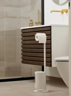 Best Zone Denmark Soporte de papel higiénico de pie Rim, White Blanco