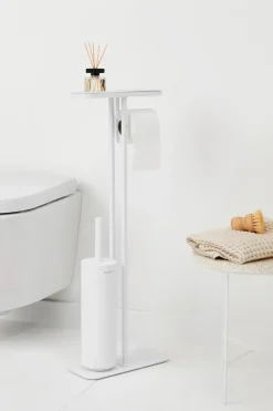Online Brabantia Soporte papel higiénico y escobilla con estante MindSet, Mineral Fresh White Blanco