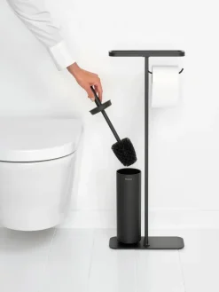 Online Brabantia Soporte papel higiénico y escobilla con estante MindSet, Mineral Infinite Grey Gris
