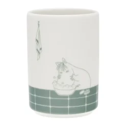 Best Moomin Arabia Soporte para cepillos de dientes Mumin, Hora del baño verde-blanco VerdeBlanco