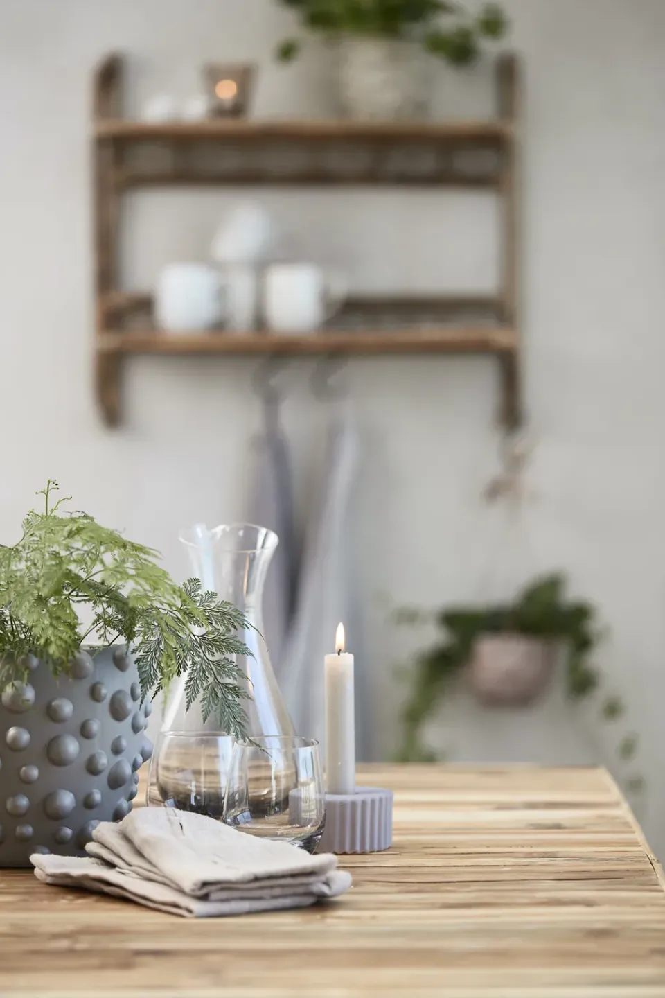 Discount Lene Bjerre Soporte para velas Dormia 4 cm, Grey Gris