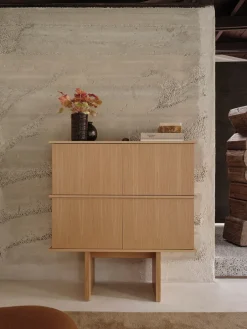 Ferm Living Stilt sideboard double 109x100 cm, Natural oak Beige