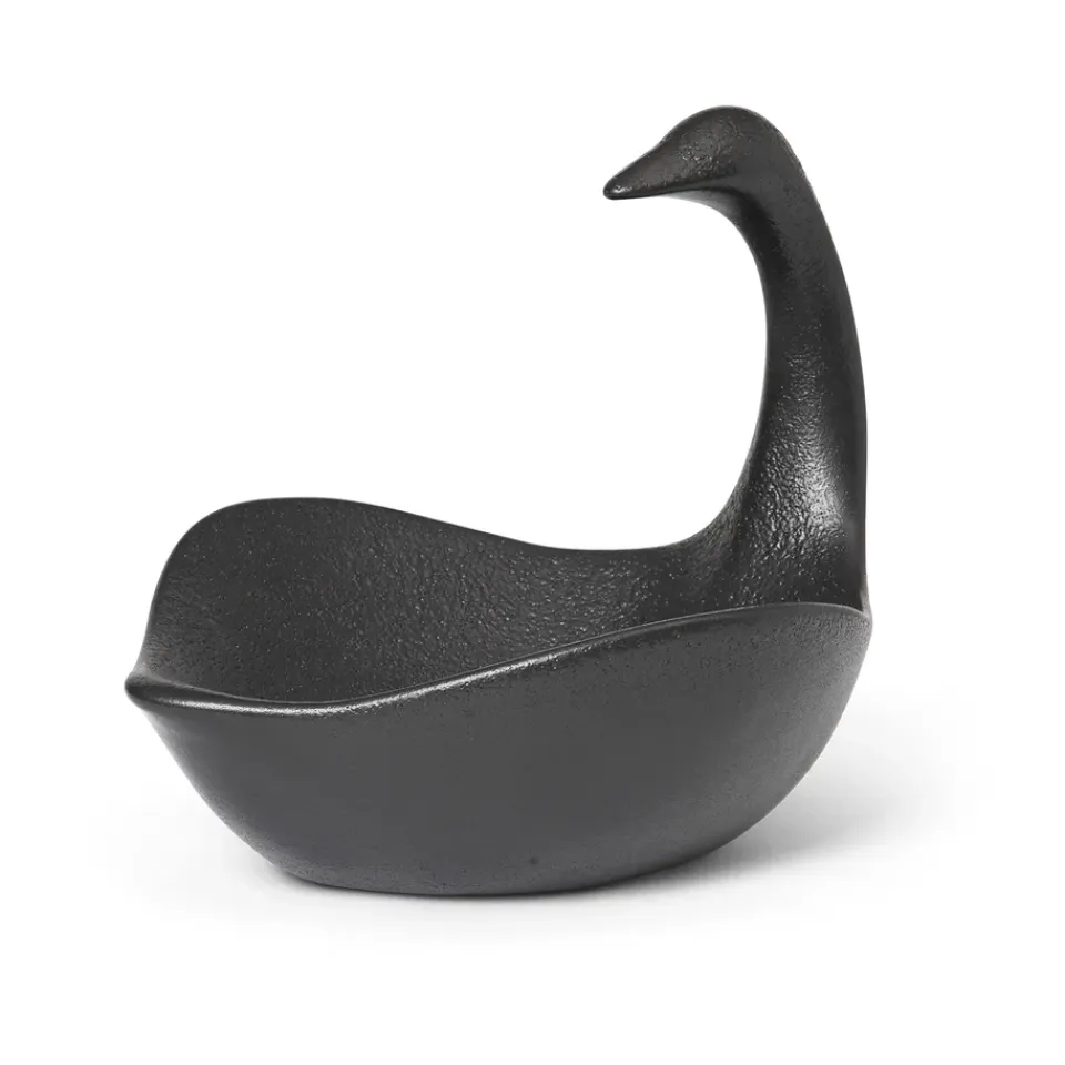 Best Ferm Living Swan Centrepiece, Black Negro