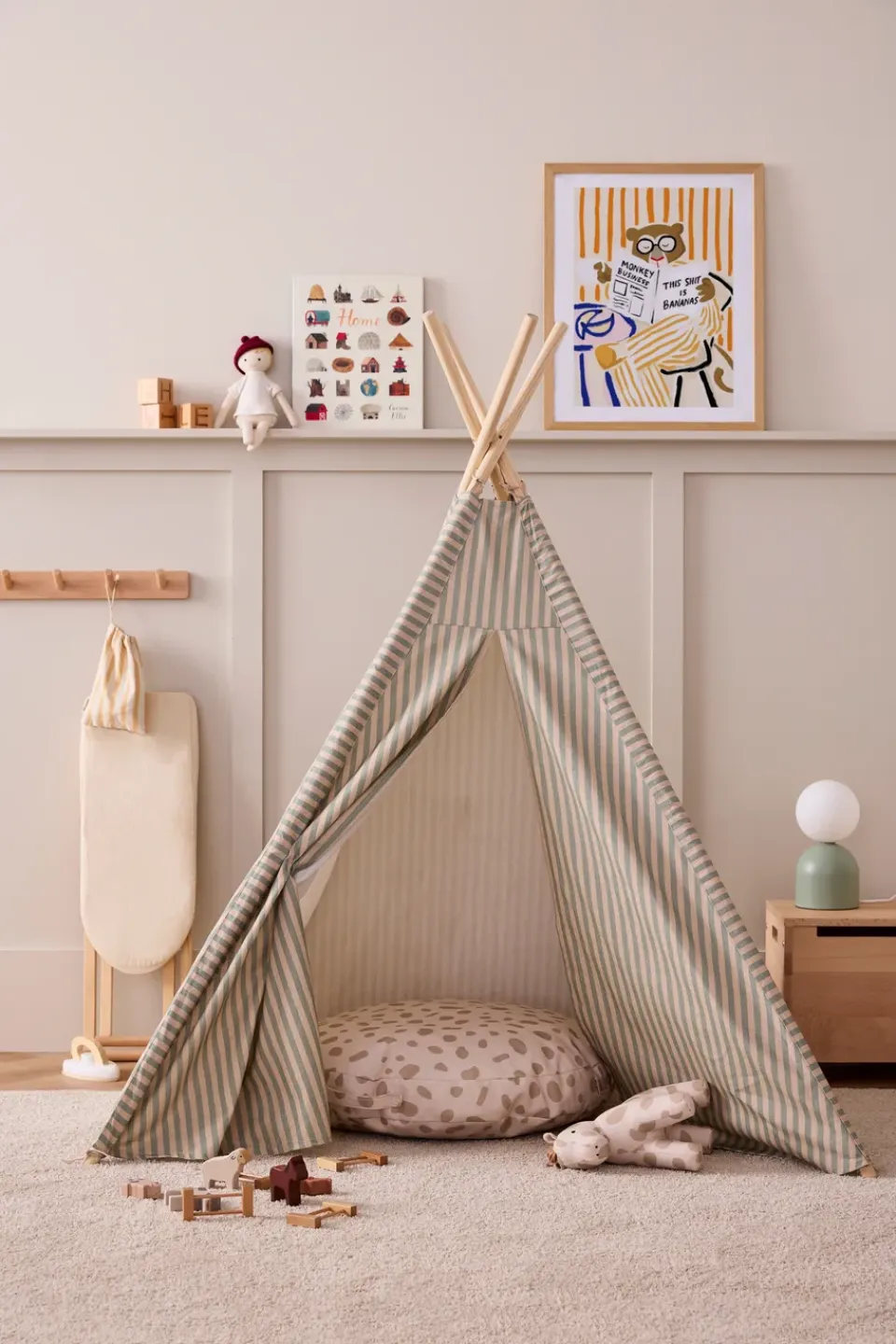 Discount Kid's Concept Tienda tipi Kid's Base 100x95x140 cm, Rand BlancoAzul