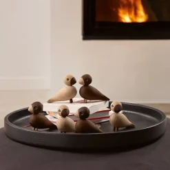 Online Kay Bojesen Denmark Tortolitos de madera, set de 2, roble Marrón